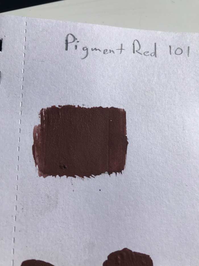 Acrylic Paint Swatch with Micronized Iron Oxide in Matte Finish (Higher Pigment Load)