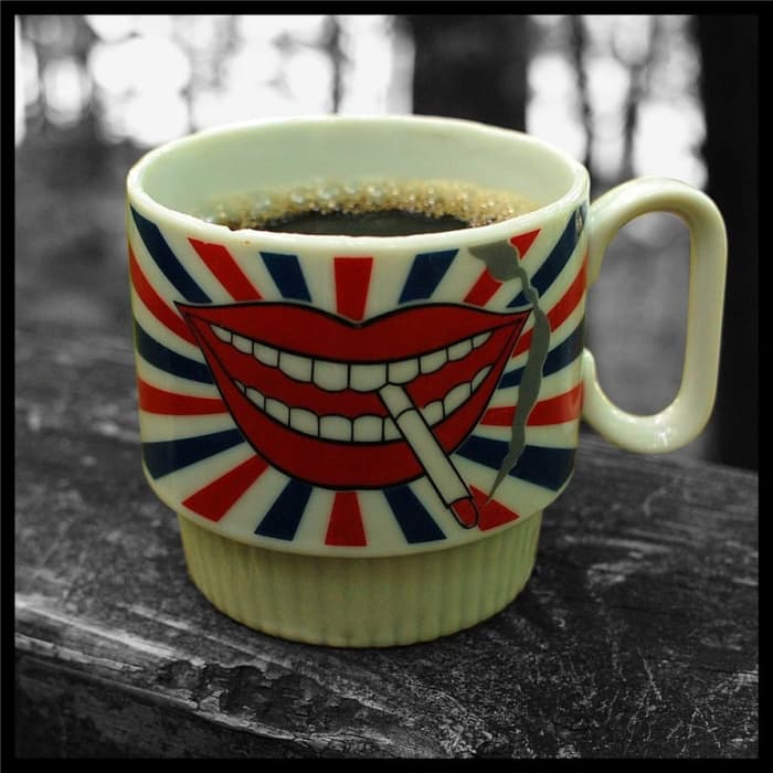 "Coffee Talk." Everyday objects can be a great focal point. For example, I love coffee, I collect coffee cups, and I love the bizarre and humorous. Just in case my favorite cup breaks, I have a great memory.