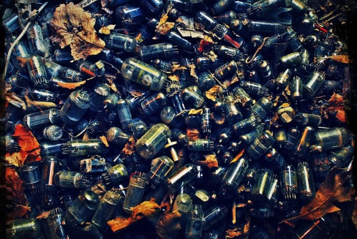 "Radio Days." Textures can be fascinating when photographed. My husband was cleaning out an old workshop and discovered these glass tubes. There were hundreds of them littering the concrete floor.