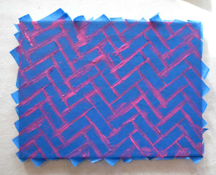 Abstract Painting Idea With Acrylics, Masking Tape, and Bubble Wrap