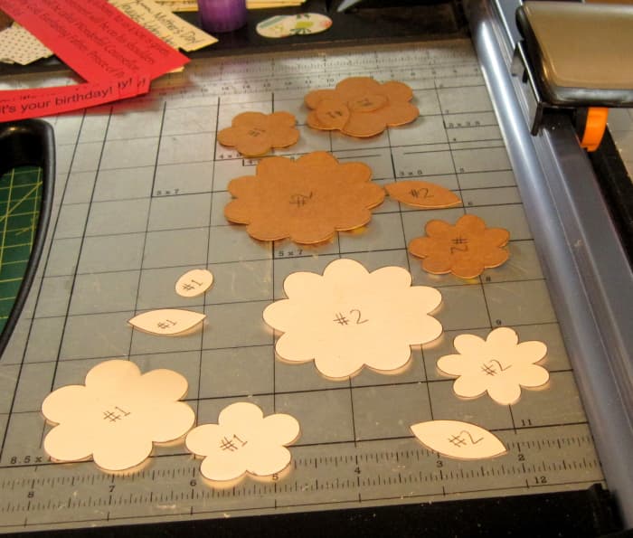 I labeled my two piece flowers with numbers so I would remember which pieces go together.