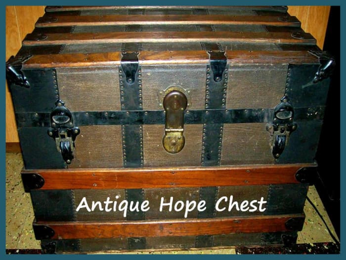 This chest is at least 125 years old. It was handed down through generations on my mother's side. It is in my father's basement and currently holds vintage Christmas decorations.
