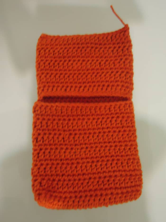 Photo of the sleeping bag after closing up the top part of the pillow. You can opt to put stuffing in it before closing the other side to make it look more like a pillow.