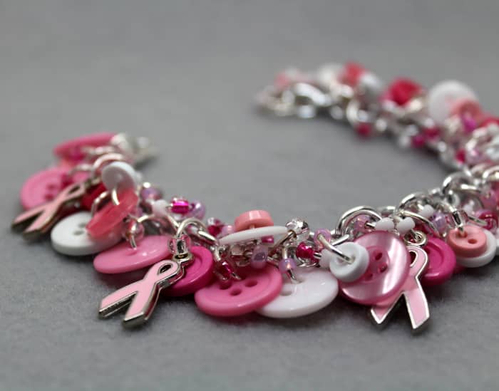 I like to use seed beads and charms in many of my button charm bracelets.