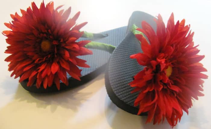 You may wish to go with smaller flowers if you are blessed with fancy feet. The good thing about making your own shoes is you get to customize them!