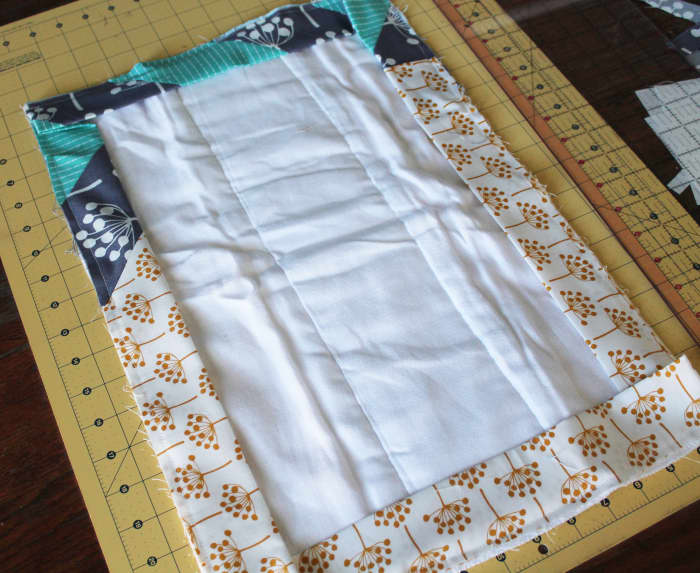 This is what your burp cloth should look like once you have stitched around the entire edge of your burp cloth.