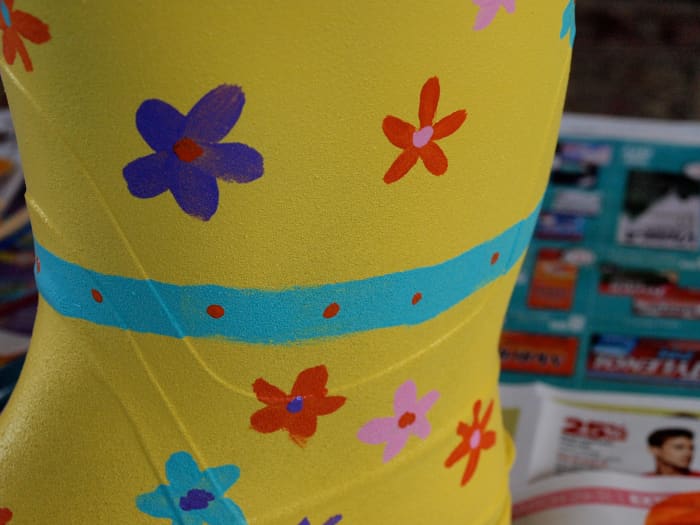 Paint whatever design you'd like. I'm not a painter, but had loads of fun painting flowers and polka dots on my boot!