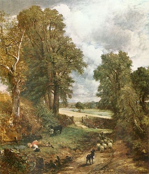 With a few well-placed sky holes John Constable rendered the structure of these trees. The Cornfield - 1826, John Constable.