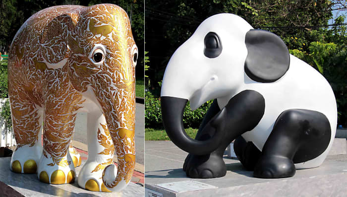 'SuvarnaPlai' combines two Thai words meaning 'pure gold' and 'elephant'. 'Phanda' refers to the worldwide love affair with pandas, which even afflicts Thailand, whilst Thailand's own emblem - the elephant - may seem neglected by comparison