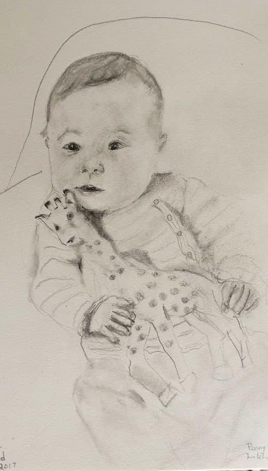I drew this portrait of my three-month-old granddaughter Anna Lynn by sight rather than by memory.