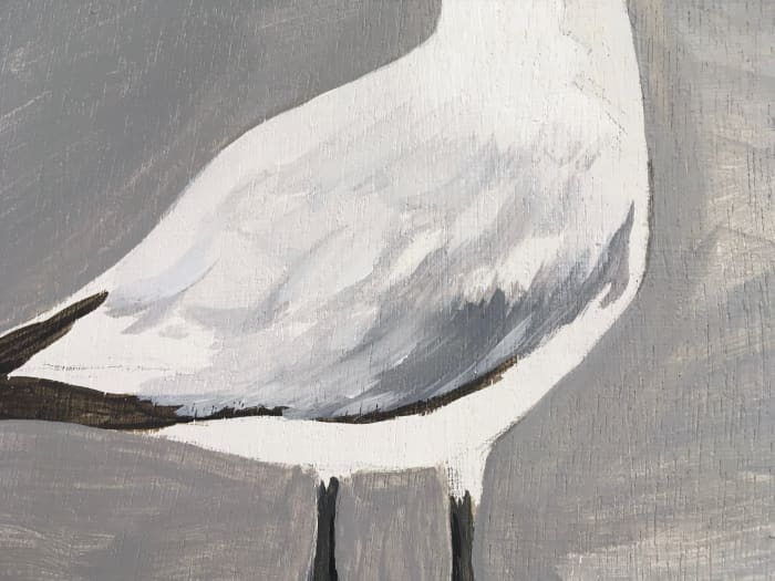 Keep a few shades of gray mixed on your palette for shading and blending: medium gray, medium-to-light gray, pale gray, and almost white.