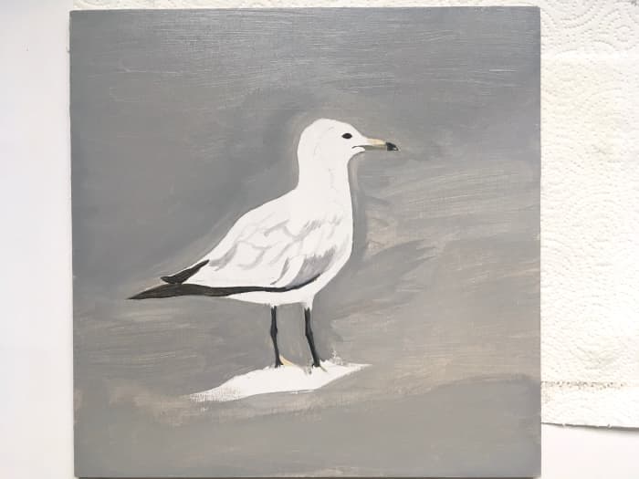 As you can see in the top portion of the painting, the color has improved with the new layer.