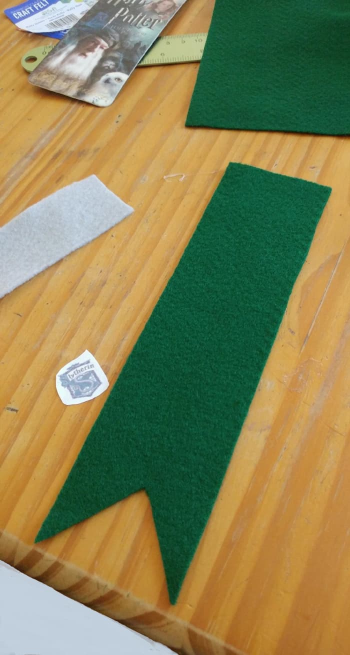 Cut bottom to give the effect of a banner.