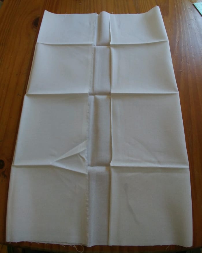 Any size of material will do, as long as it the correct measurement to be folded into an envelope.