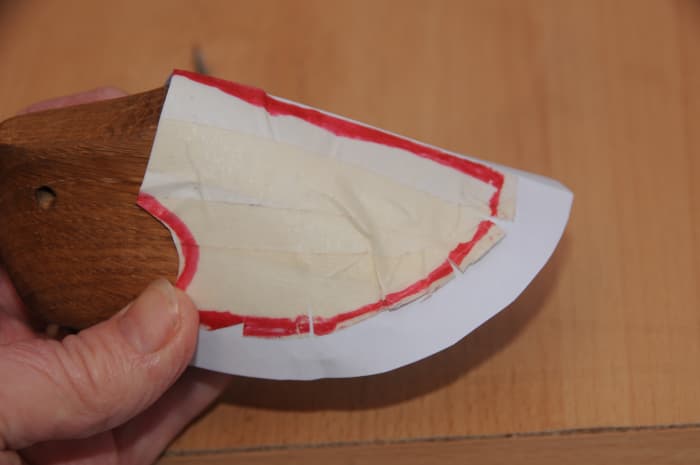 This is the template without the extended tongue. Add a couple of inches to form the tongue.