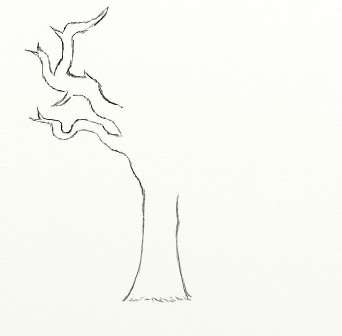 How To Draw A Dead Tree Feltmagnet