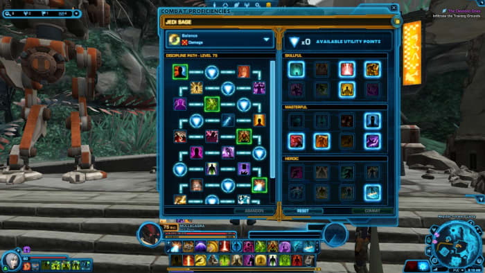 This is how I allotted my combat proficiency points on the balance proficiency.
