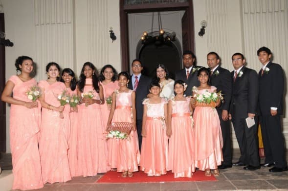 My nephew's wedding: The bridesmaids, groomsmen, and the flower girls are my nieces, nephews, or children.