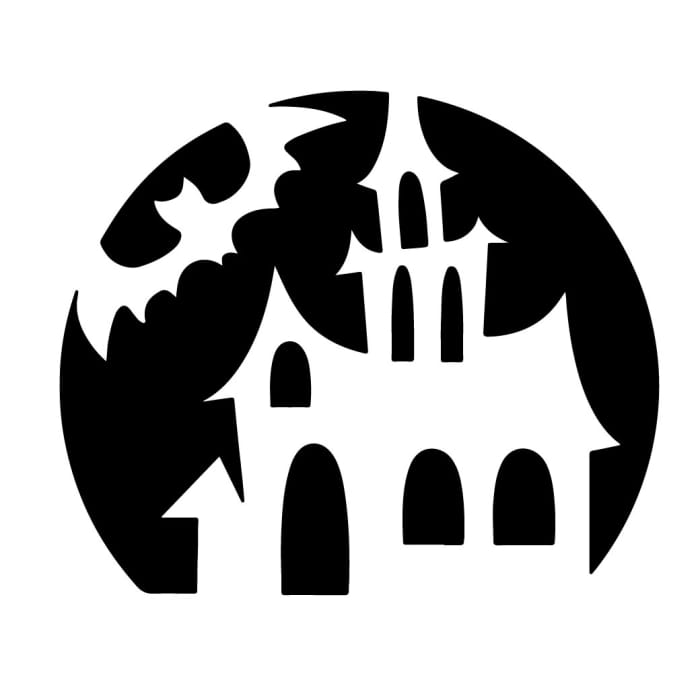What's spookier than a haunted house? This pumpkin-carving pattern shows an empty mansion in the distance.