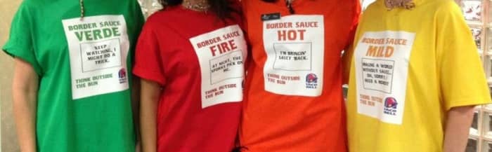 Get a group together and go as different flavors of hot sauce! You can find readymade T-shirts or make your own.