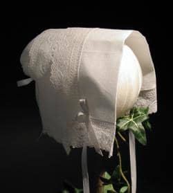 The "magic hankie" can be carried by the bride and later made into a Christening bonnet for the first baby.