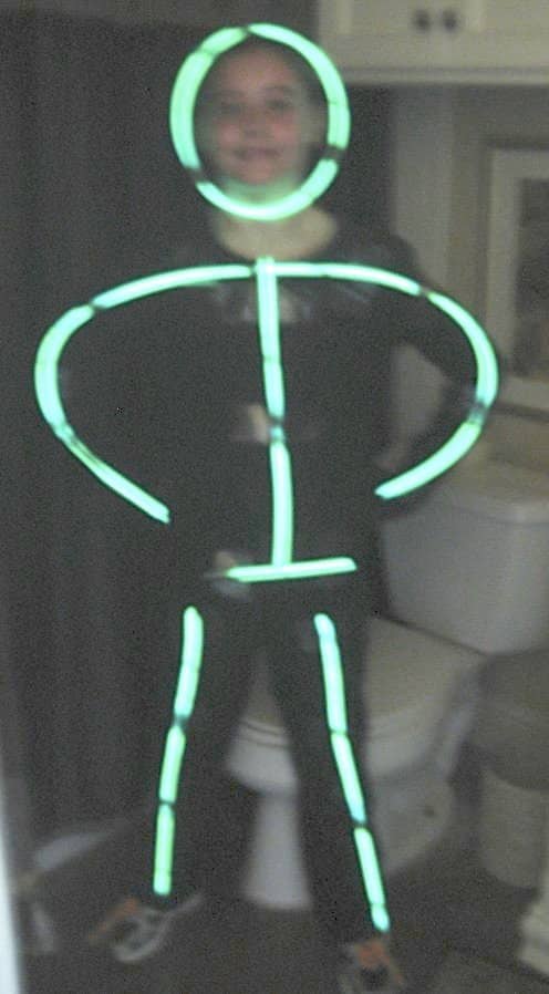 With a little illumination, you can see the child's face and body as well. (Picture taken in the darkest room of the house available at the moment.)