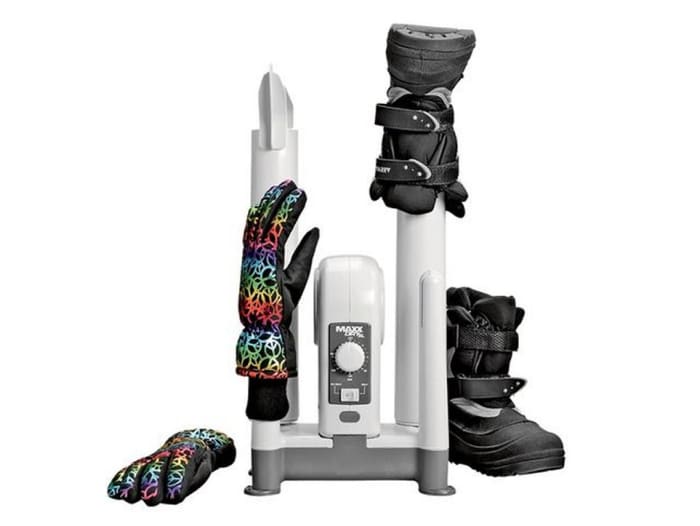 Skiers and snowboarders can dry their wet boots and gloves in about an hour with a dryer like MaxxDry.