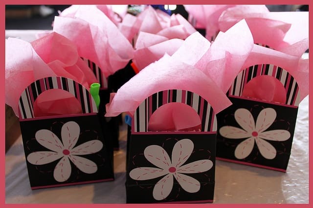 These are little more ambitious than brown paper bags, but are still a very nice way to package party favors!