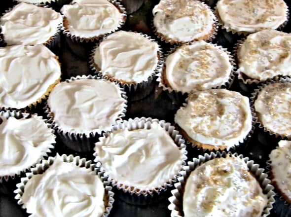 Don't forget to prepare dessert! These homemade wedding cupcakes turned out beautifully.