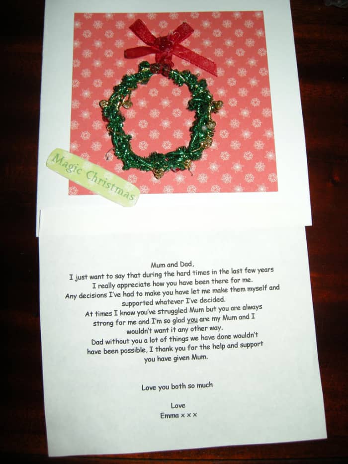One of the ways to make a Christmas card special and memorable is to tuck in a special note of thanks inside it.