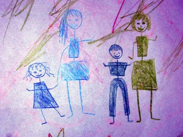 A drawing made by a child adds a personal touch to your holiday cards.