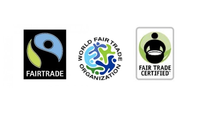 These are International Fair Trade Symbols that show the employees of product manufacturers are being paid fair wages.