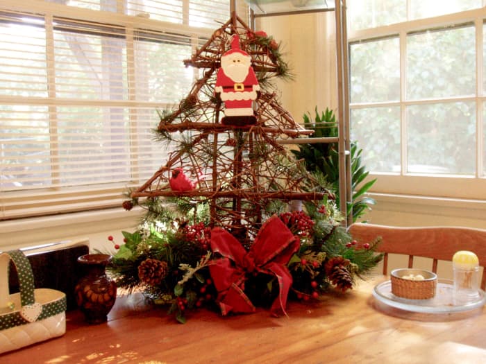 This homemade decoration has replaced a live Christmas tree for me the last few years. I'm an older adult living alone, so I like how attractive and easy it is to set up.