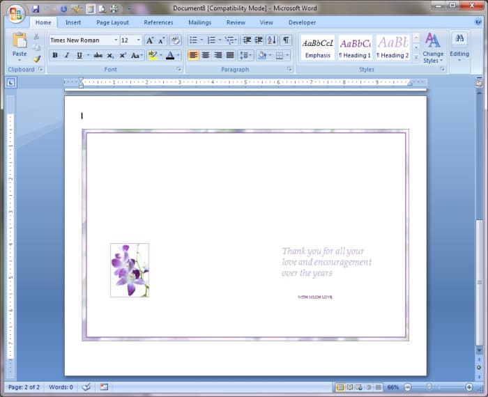 How to Create and Print a Mother's Day Card Using MS Word 2010 - Holidappy