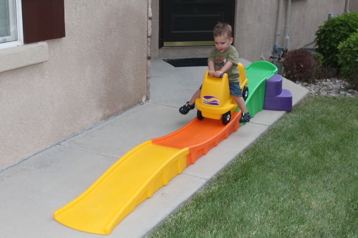The Step 2 Up and Down Roller Coaster is a thrill-ride for both my two-year-old and my four-year-old. They use it all the time.