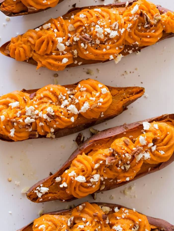 Thanksgiving traditions could use a little refreshing, and this twice-baked sweet potatoes will certainly do the trick.