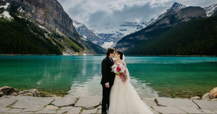 The emerald waters of Lake Louise and the Canadian Rockies at the background is truly breathtaking....