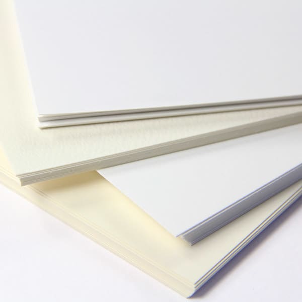 LCI Paper is a good vendor with great paper options. We also recommend checking out Cards and Pockets or Paper and More. Staples also offers some cheaper options at a lower cover weight if your printer cannot handle the thicker stocks.