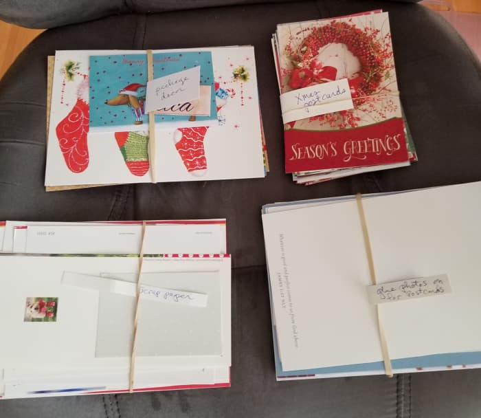 I save the ones with plain backs and glue my own photos on the side where the verse and signature is. The plain back becomes the part of a postcard where you write the address and message. PRESTO! Customized postcards to use throughout the year.