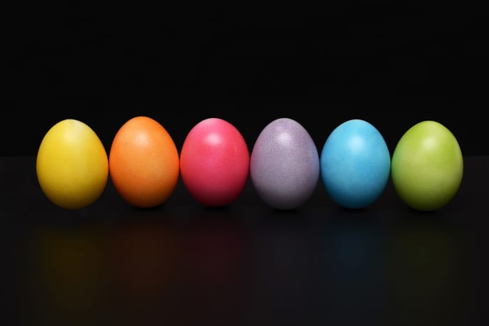 Actually eating the dyed eggs is one way to cut down on the amount of sugar your child may consume on Easter.