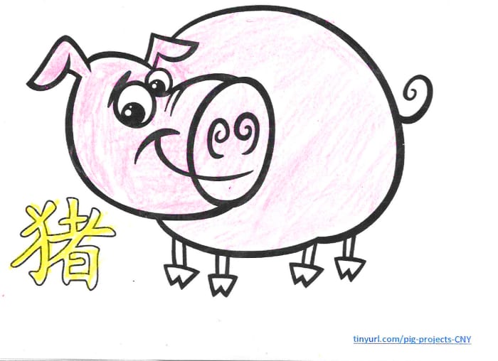 You can use the template above as a coloring sheet. Here, the two images have been cut apart and the child has colored in the picture.