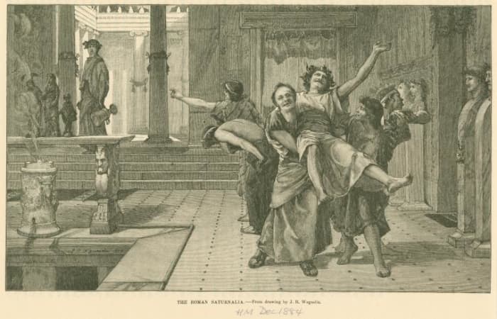 During Saturnalia, a jolly good time was had by all (except Pliny and the humans who were sacrificed to placate the gods).