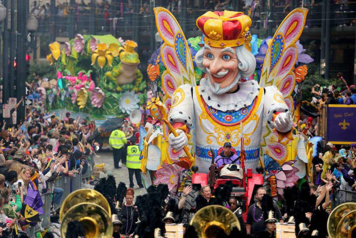 Today, millions attend the annual Mardi Gras celebrations in New Orleans.