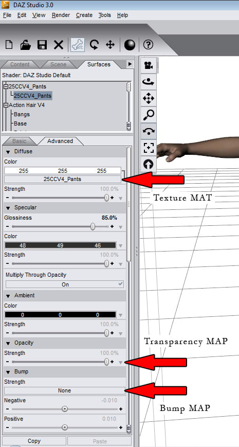 Though I used DAZ Studio 3 in my example, the names of the selections should be the same in later versions.