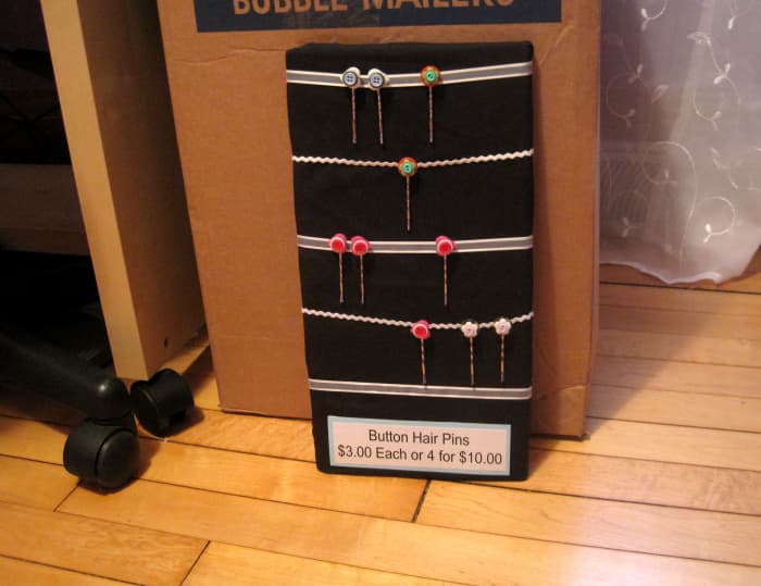 I pinned a blog post I wrote about a DIY hair pin craft fair display on a DIY Craft Fair Display board.