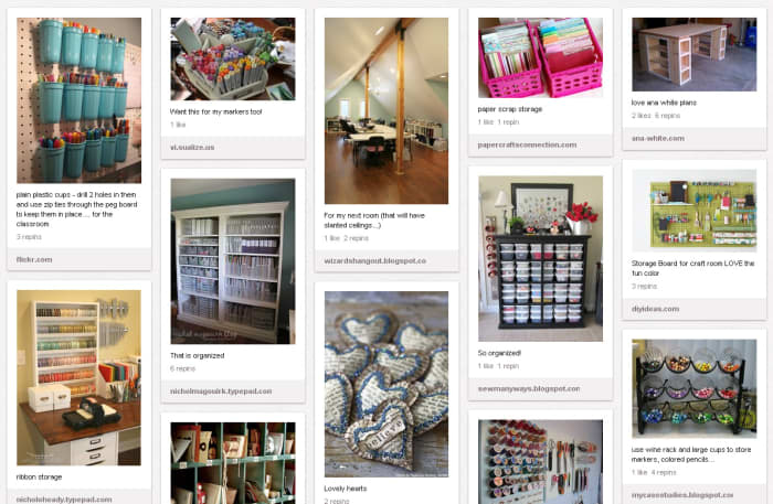 Someone created this Pinterest board to help her brainstorm ideas for her new craft room space.