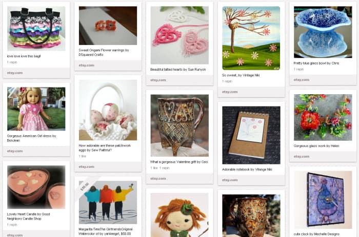 This Pinterest user created a board to promote the work of Etsy sellers from her different teams.