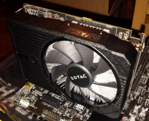 This is a great little card from Zotac. It runs modern AAA titles and has the connectivity options I need.