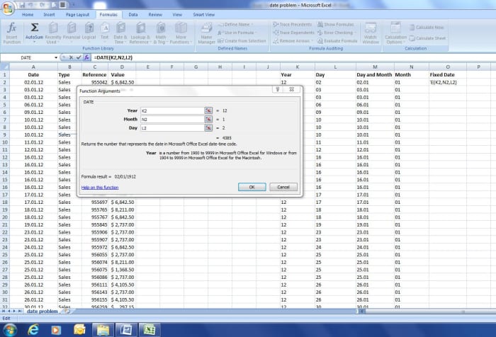 Create a new column for the fixed date and use the DATE function to put together the Year-month-day.