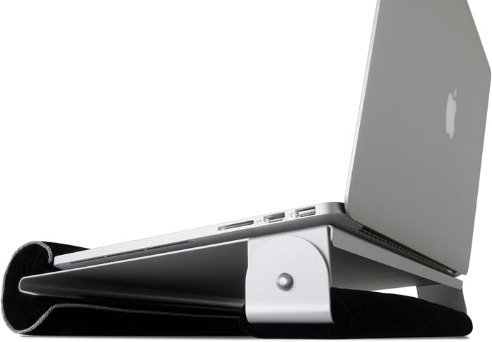 The iLap by Rain Design is my favorite stand. It's well designed and well constructed. I love the look and feel of it too. What's more it actually works too, protecting your legs from heat and cooling the laptop using an aluminum sink.